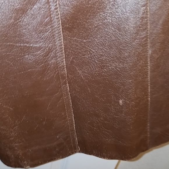 Leather trenchcoat length with pockets - Picture 5 of 6